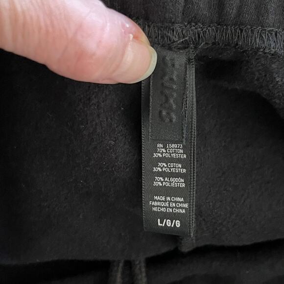 Skims Onyx Black Cotton Fleece Sweat Shorts Large - Picture 3 of 3